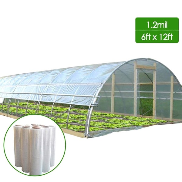 5 Year 1.2Mil Plastic Covering Clear Polyethylene Greenhouse Film,6x32ft 