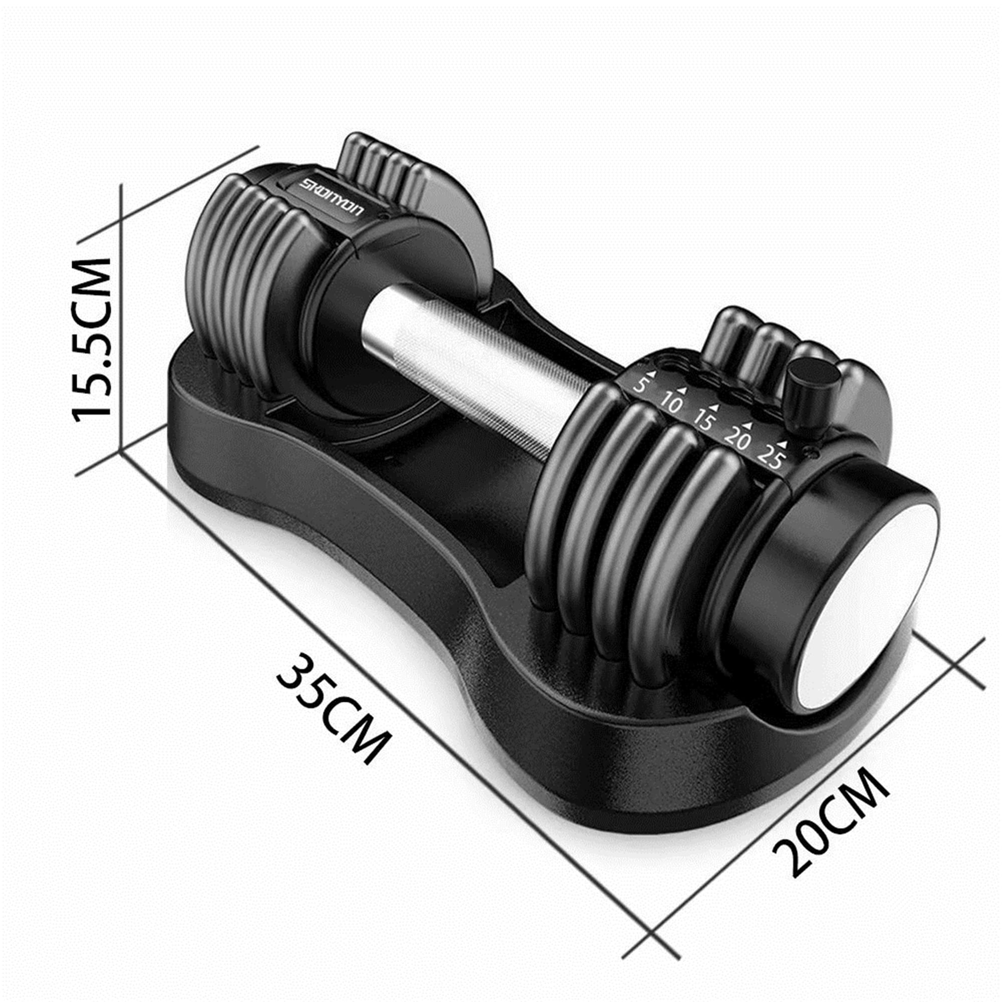 Adjustable dumbbell barbell 25 lbs weight with outlet handle and weight plate for gym and home