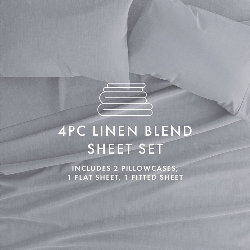 Becky Cameron Linen & Rayon from Bamboo Blend Deep Pocket 4 Piece Sheet Set