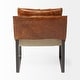preview thumbnail 5 of 10, Hornet I Brown Genuine Leather w/Black Iron Frame Accent Chair - 27"W x 35"D x 36"H