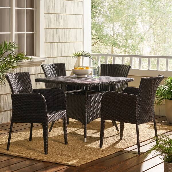 Christopher Knight Home Corsica Outdoor 5piece Wicker Dining Set Bed