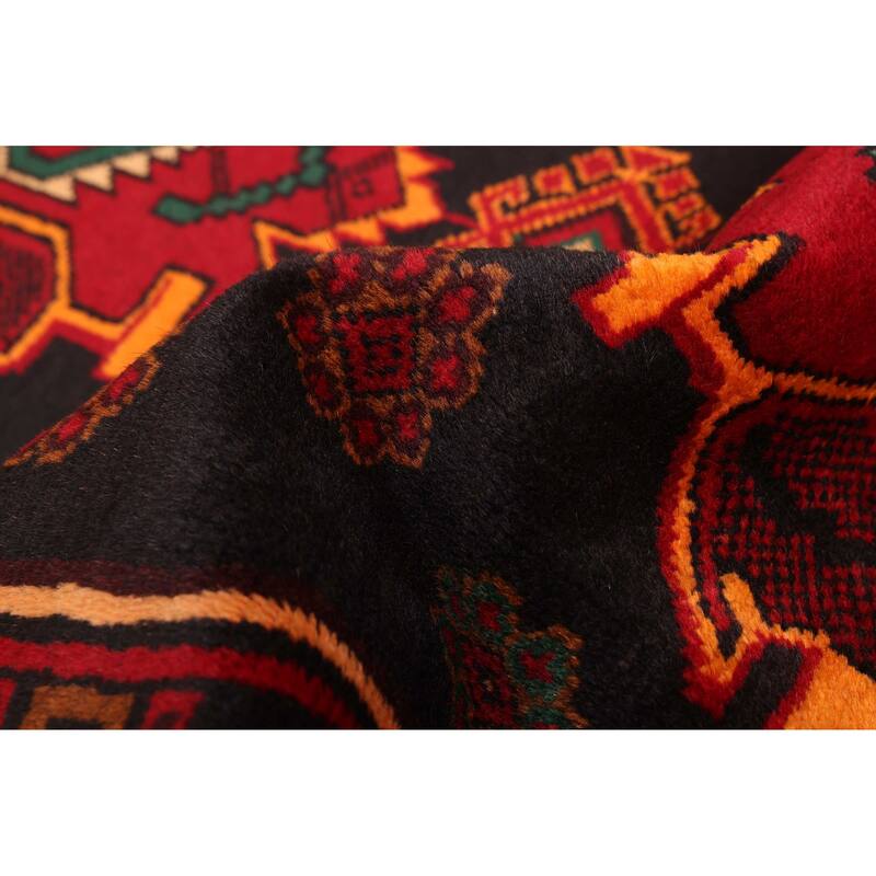 ECARPETGALLERY Hand-knotted Teimani Black, Red Wool Rug - 3'6 x 6'4