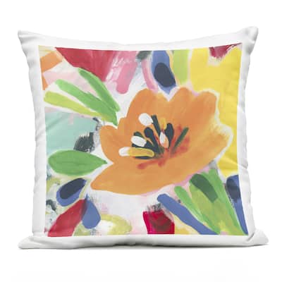 Stupell Vivid Orange Flower Impressions Printed Outdoor Throw Pillow Design by June Erica Vess