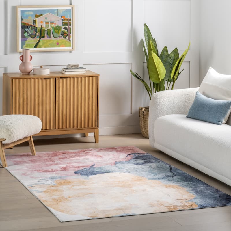 Nuloom Sarine Abstract Washable Area Rug - 2'6" x 6' Runner - Multicolor