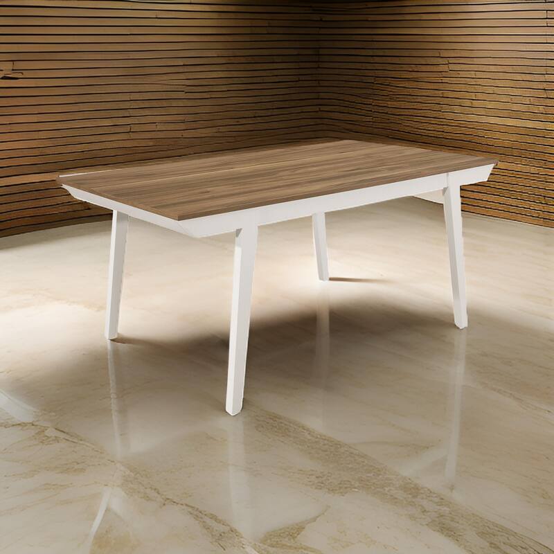 Ane 71 Inch Dining Table, Rectangular Farmhouse, Brown Acacia Solid Wood