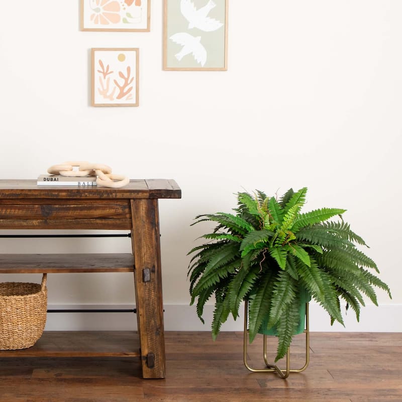 Boston Fern Artificial Plant with Planter - 3'