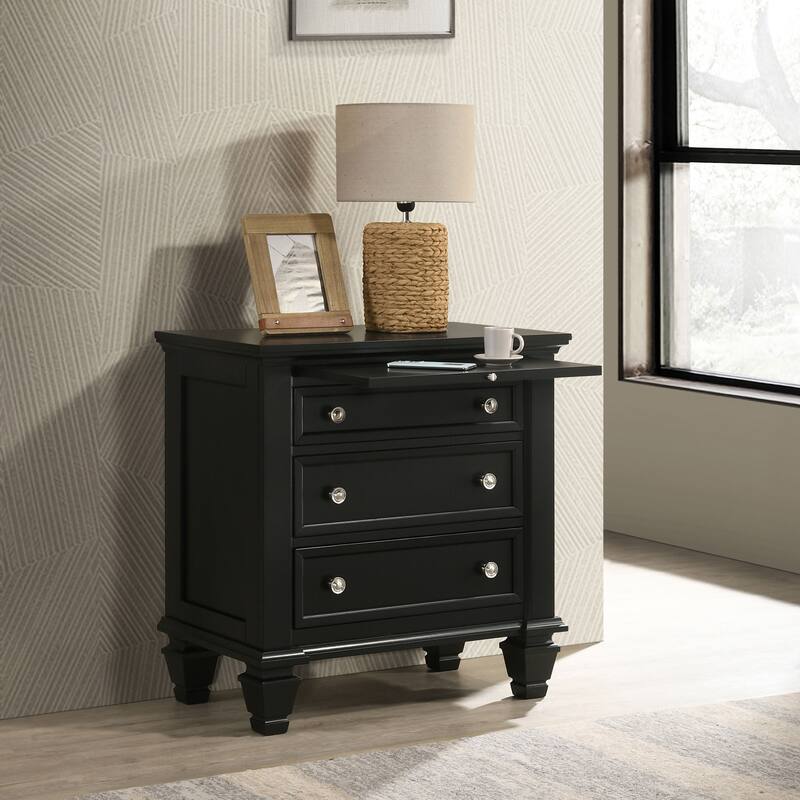 3 Drawers Nightstand with Pull-out Tray