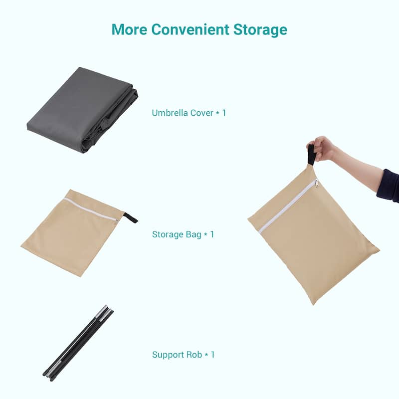 Bonosuki Patio Umbrella Cover - 600D Waterproof Market Umbrella Cover