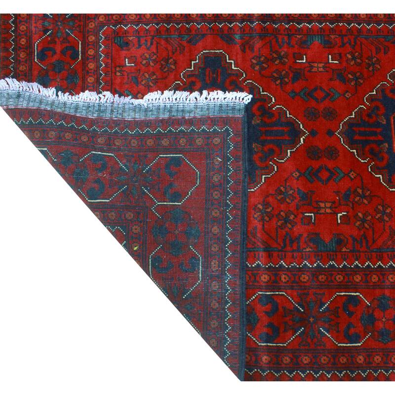Khamyab Tatiana Red/Navy Runner - 3'0" x 12'8"