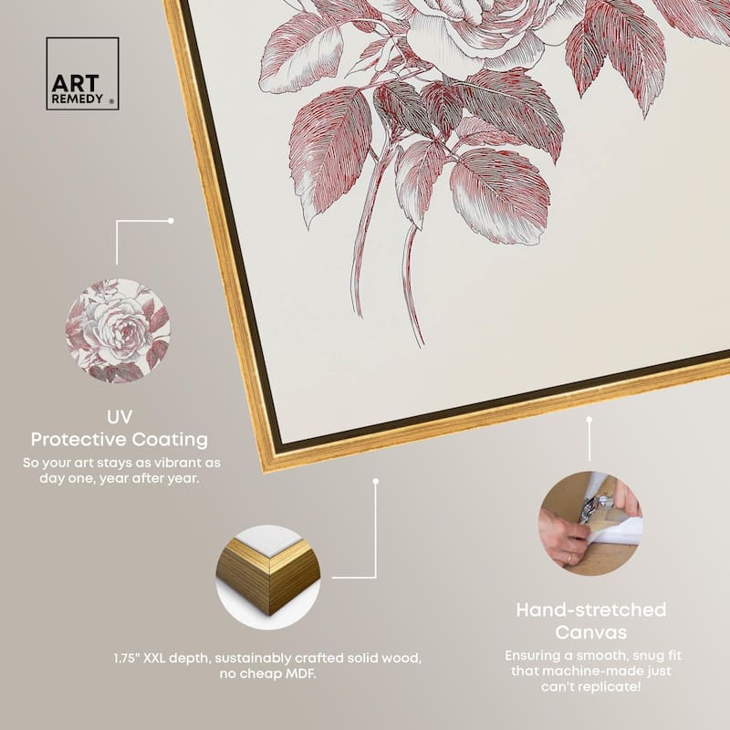 Breezy Red Pencil Blooms II Canvas by Art Remedy