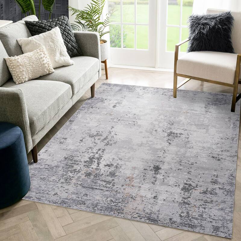 MARFI Collection Ivory / Sand / Abstract Non-Shedding Doormat Rug