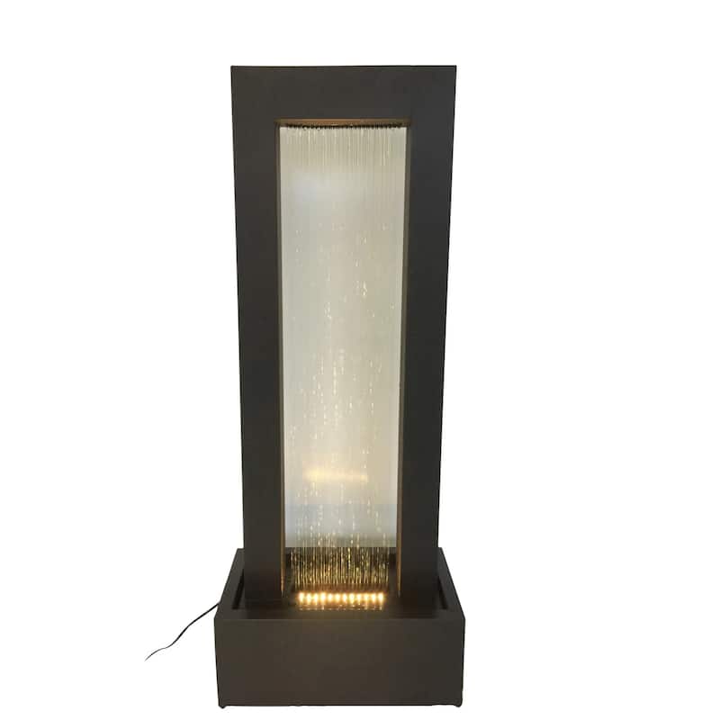 LED Lighted Rectangular Cascading Rainfall Waterfall Fountain - 42.5"