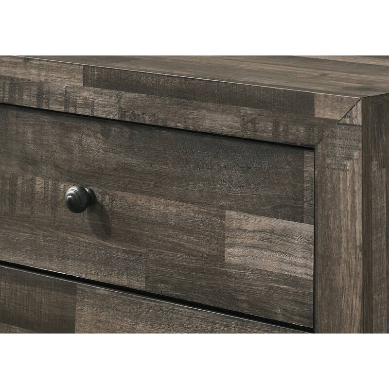 Rustic Four-Drawer Tall Storage Chest in Brown Gray Wood Finish - Gray,Rustic Brown