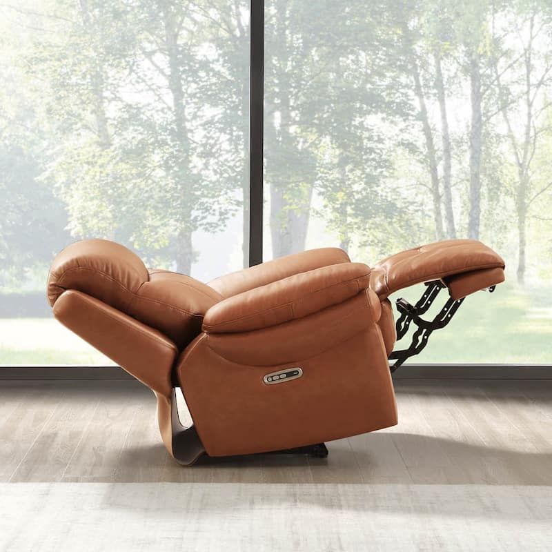 Hydeline Springdale Zero Gravity Power Recline and Headrest Top Grain Leather Sofa