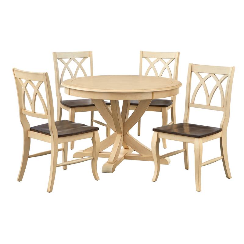 Lifestorey Montauk Solid Wood 5-piece Dining Set