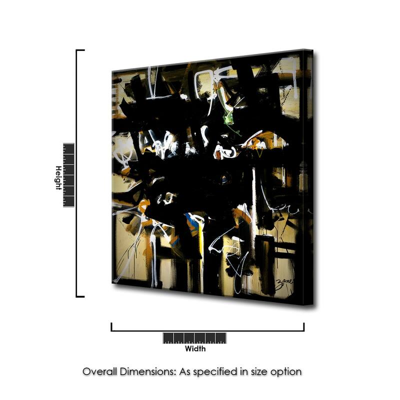 Uptown' Abstract Wrapped Canvas Wall Art by Salvatore Principe - Black