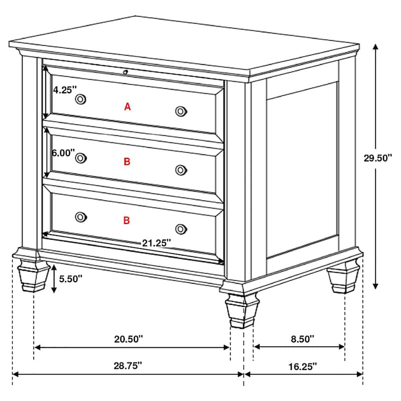 Sandy Beach 5-piece Bedroom Set with High Headboard