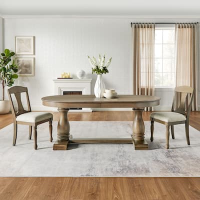 Mid Century Style Linen Upholstered Dining Chairs 2 Piece Set