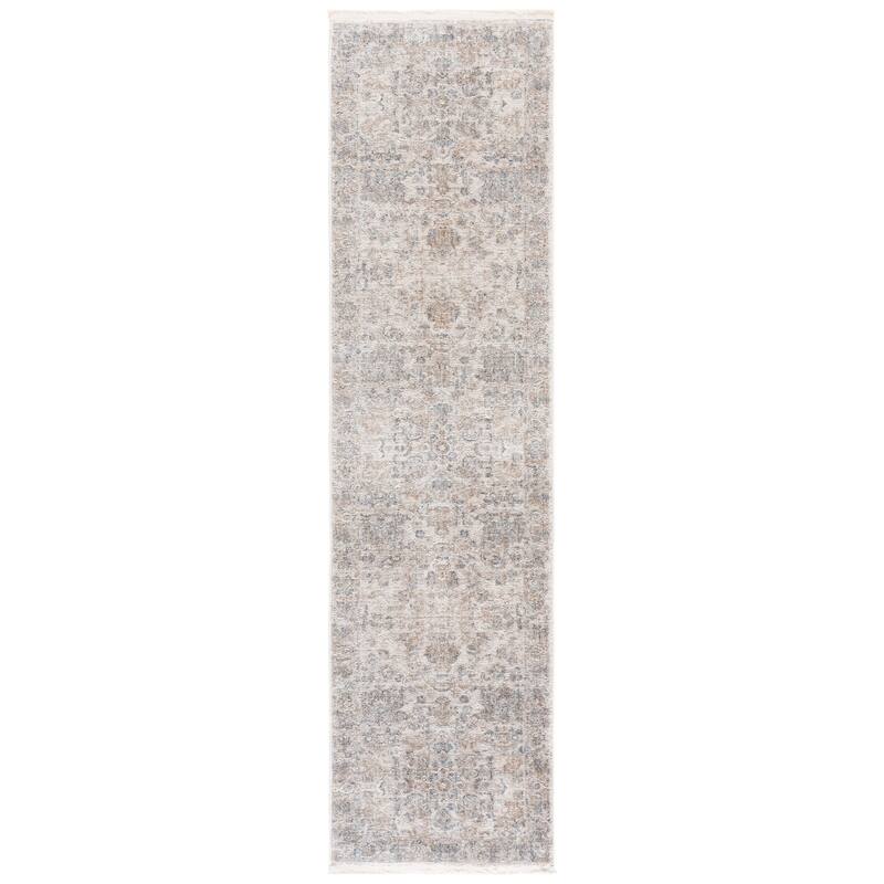 SAFAVIEH Kendal Aritina Traditional Rug - 2' x 8' Runner - Beige/Ivory Grey
