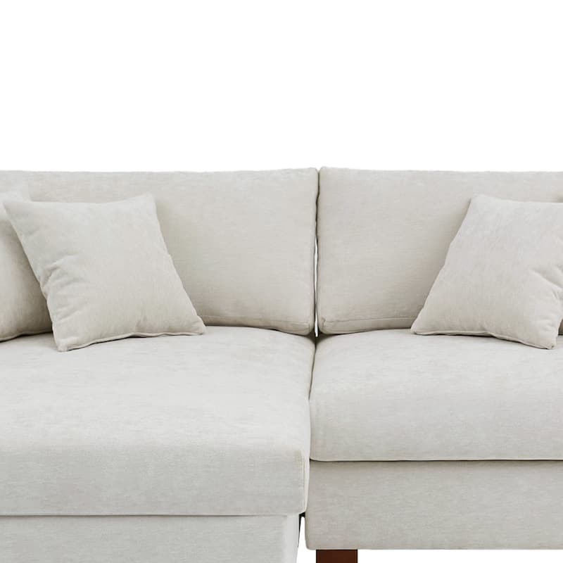 Modern Oversized Chenille Modular Sectional Sofa With Chaise