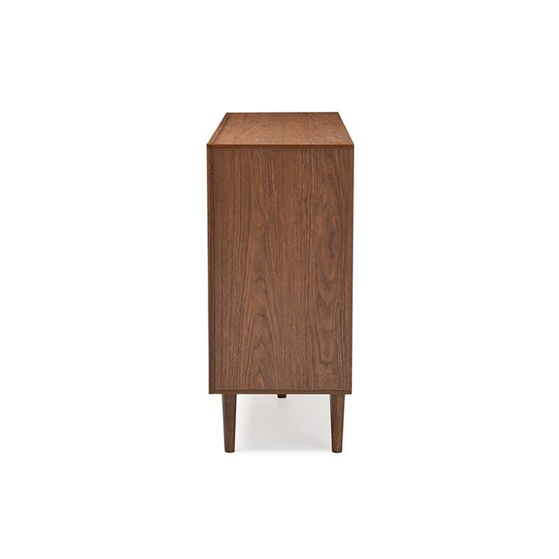 Modern 6-Drawer Dresser - 36" High Storage Chest - Walnut Brown & White Finish - Bedroom Furniture