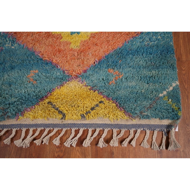All-Over Trellis Moroccan Oriental Area Rug Handmade Wool Carpet - 8'11" x 12'3"