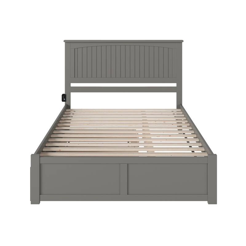 Renaissance Grey Platform Bed with Trundle - Twin XL Bed Frame & Slat Kit - 800lb Capacity