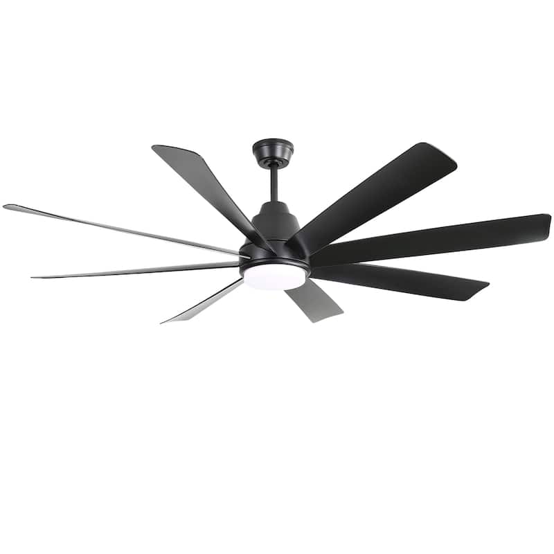 52"/66"/72"/76 Inch Modern Ceiling Fan with Dimmable LED Light ,Remote&APP Control,8 Blades for Large Living Room,Porch