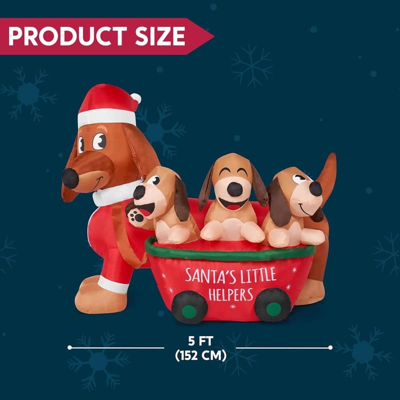 Cheerful Christmas Puppy Inflatable