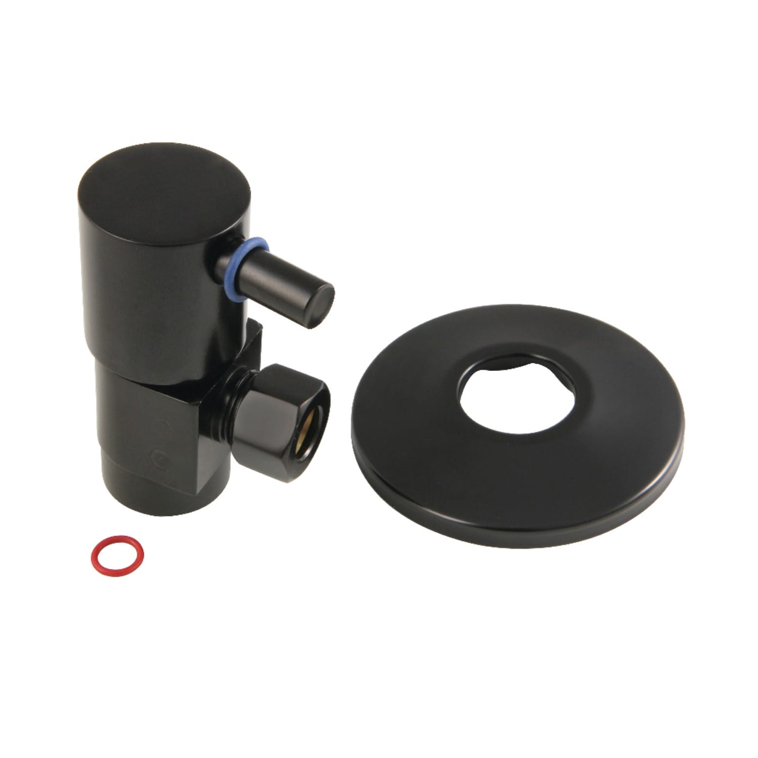 1/2"IPS x 3/8"O.D. Anti-Seize Deluxe Quarter-Turn Ceramic Hardisc Cartridge Angle Stop with Flange