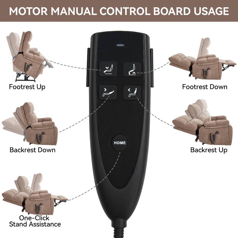 Roomfitters Dual Motor Power Lift Recliner, Infinite Position Massage Chair with Heat & Hidden Cup Holders, Heavy Duty