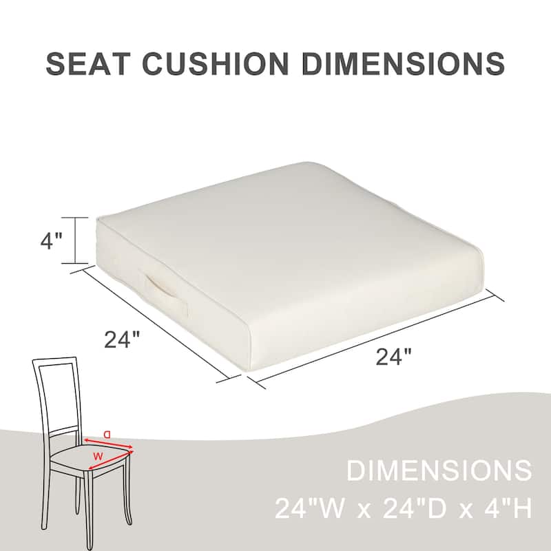 Aoodor Patio Chair Cushions Set of 2, Water Resistant Outdoor Seat Cushions with Handle and Ties, Square Corner Cushions