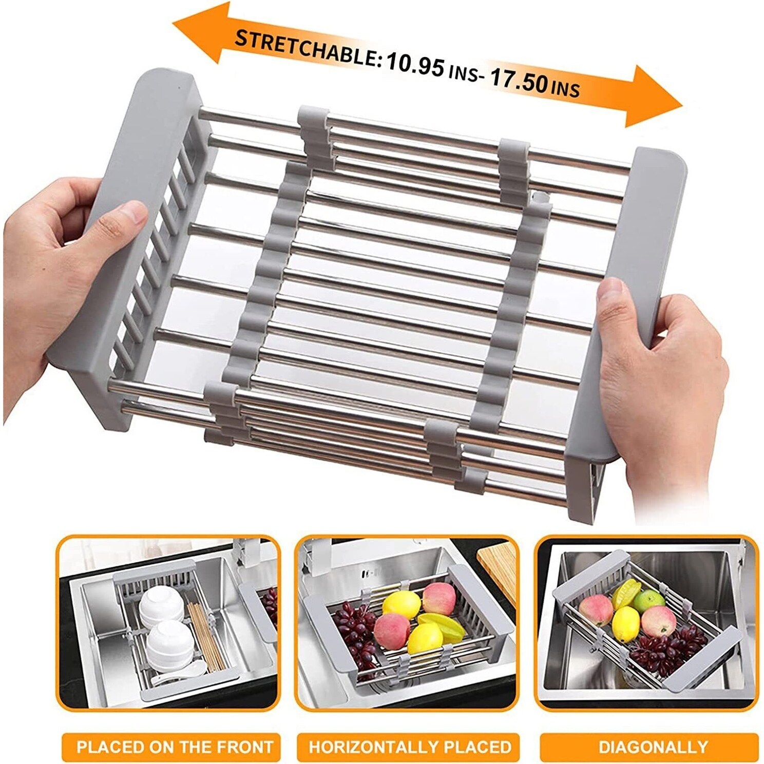 VEVOR Dish Drying Rack Expandable Drainer Stainless Steel Kitchen