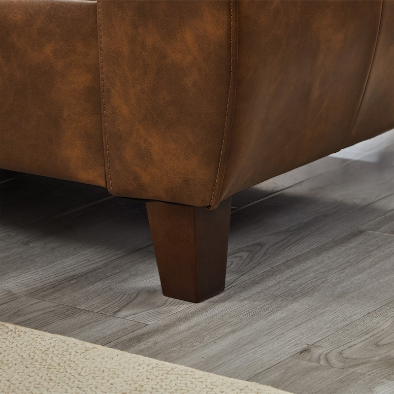 79" Modern PU Leather 3-Seater Sofa with Storage