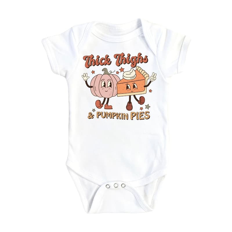 Fall Thick Thighs - Baby Boy Girl Clothes Infant Bodysuit Funny Cute Newborn - White - 3-6M