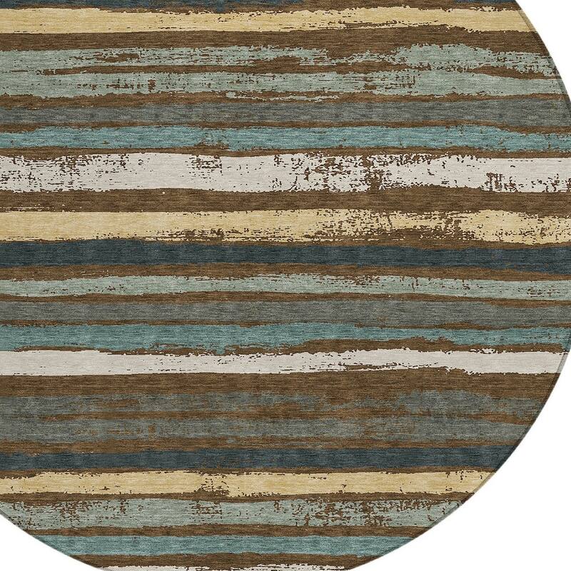HomeRoots Striped Transitional Rectangle Outdoor Rug