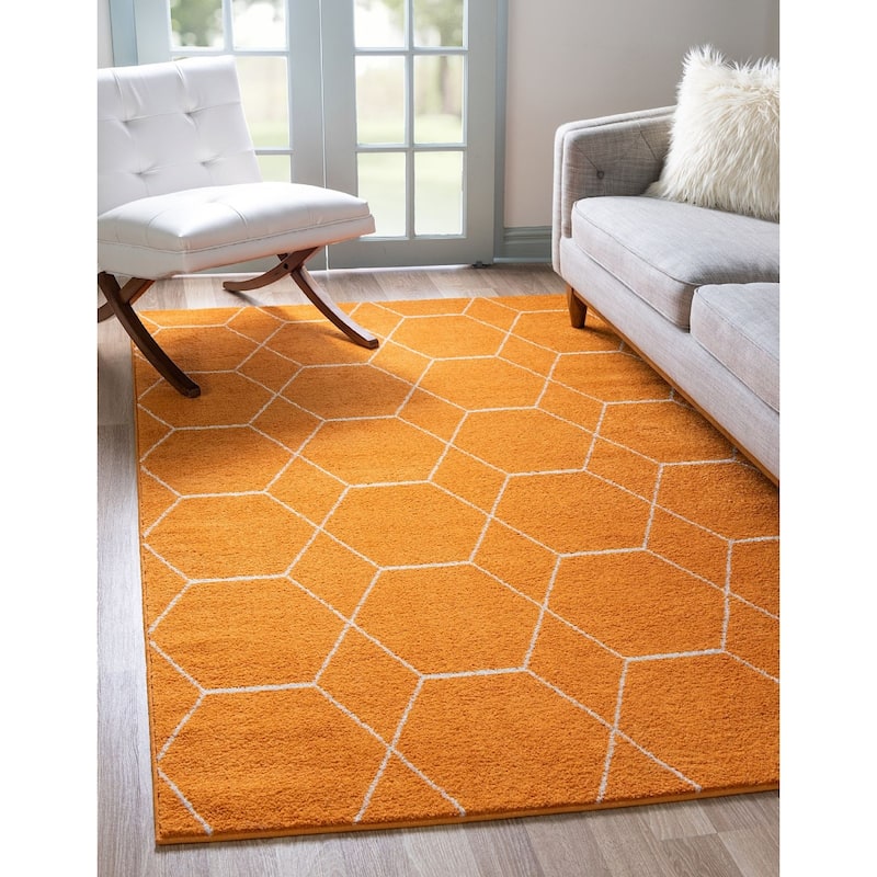 Contemporary Rosilan Collection Area Rug - 6'x9' - Orange