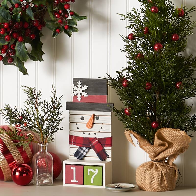 DII Square Snowman Tabletop Block Advent - Square Snowman Advent Calendar
