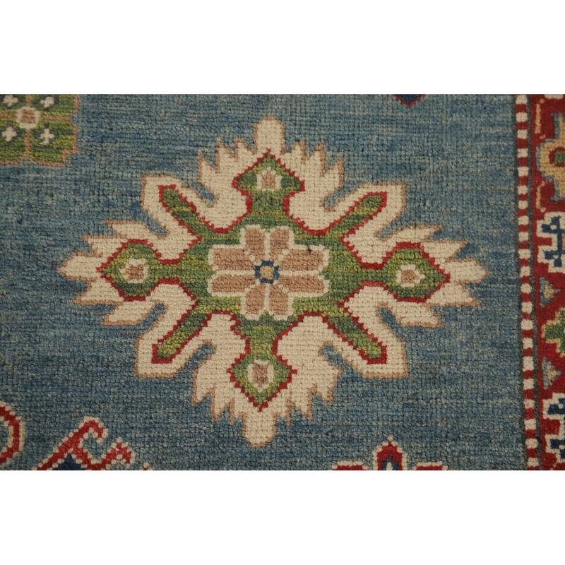 Light Blue Kazak Oriental Area Rug Hand-Knotted Wool Carpet - 8'4" x 11'8"