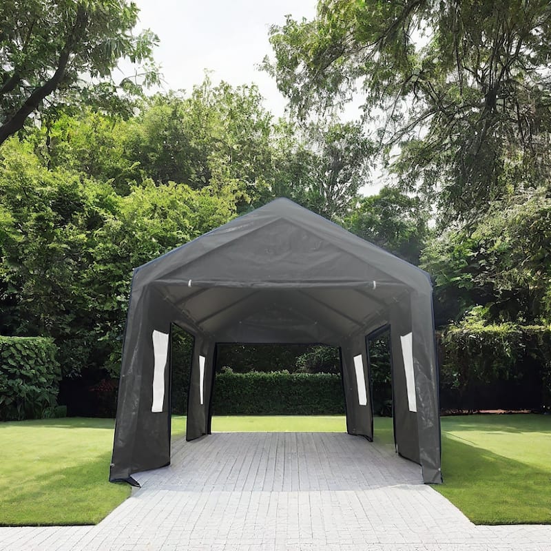 10 ft. W x 20 ft. D x 9.4 ft. H Iron Portable Carport