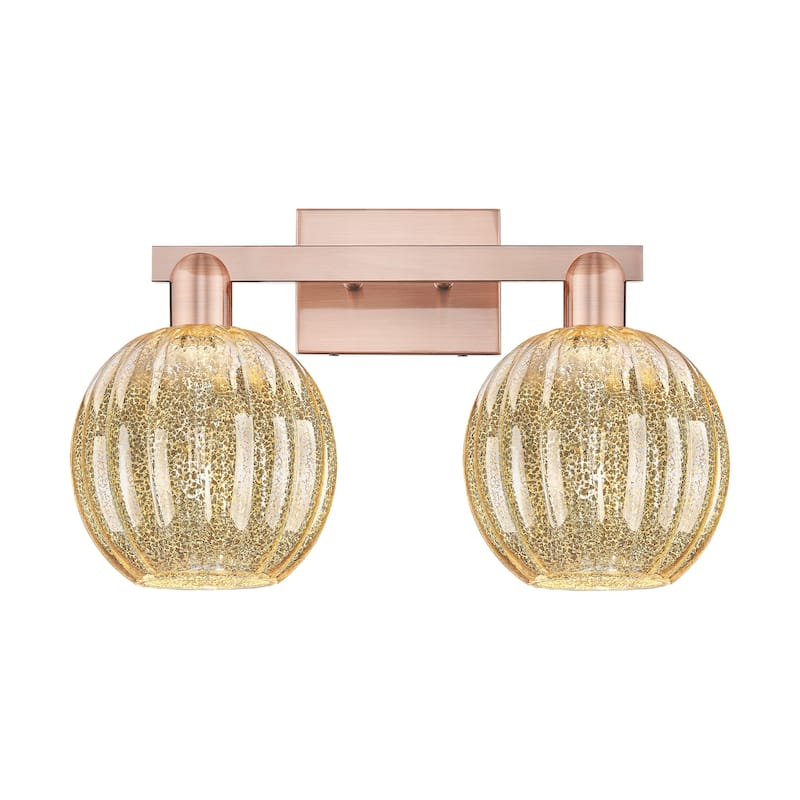 Innovations Lighting 716-2W-12-16 Preston Vanity Preston 2 Light 16" - Antique Copper / Mercury