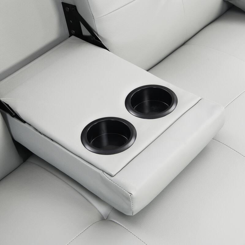 66.1" PVC Loveseat Sofa Bed with Wood Frame and Stainless Legs