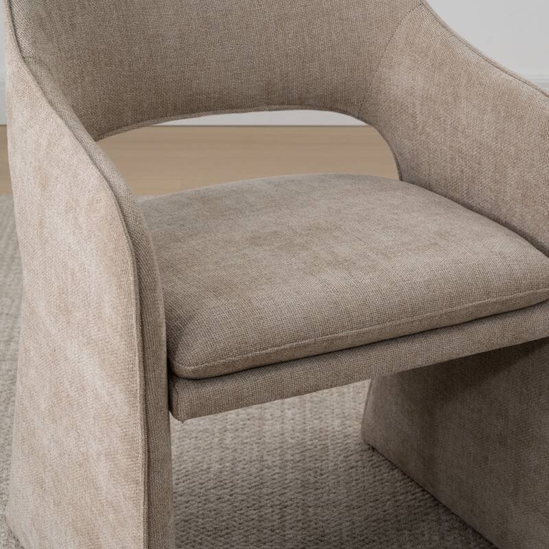 19" Seat Height Upholstered Fabric Dining Armchair (Set of 4)