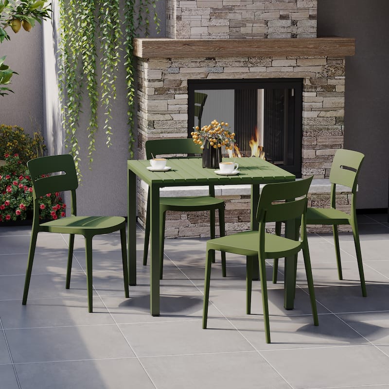 Frond and Form 4-Person Outdoor Square Dining Set