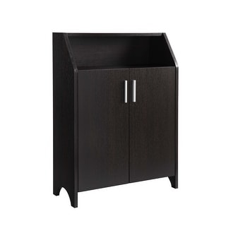 Ross Shoe Cabinet, 2 Doors, Open Top Shelf, Red Cocoa Brown Finish ...