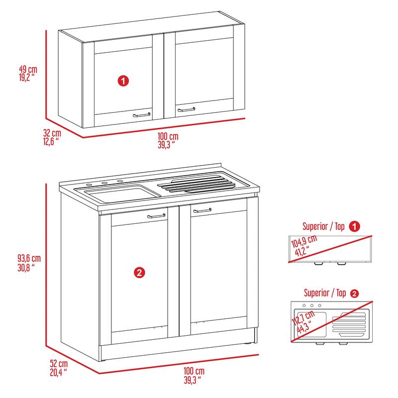 Cambridge 2-piece Rectangle Cabinet Set Black Wengue
