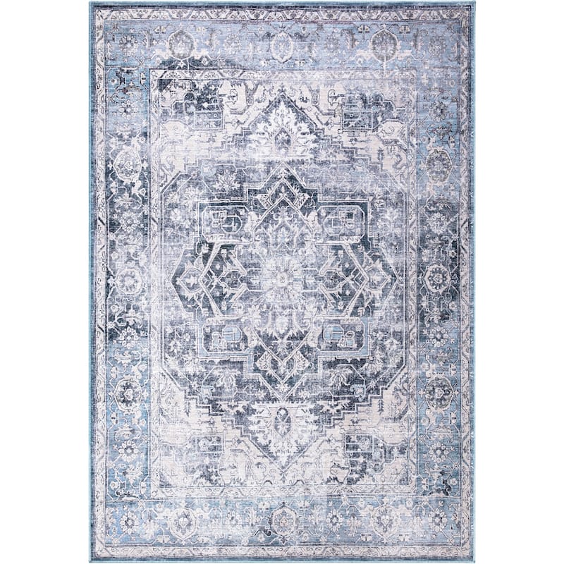 Abani Rugs Lola Vintage Blue Cream Area Rug