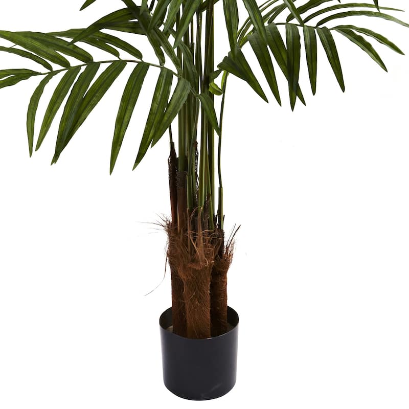 Large Palm Tree Indoor Decor - 5ft Tropical Tree with Lush Green Leaves for Home Office - 5ft.