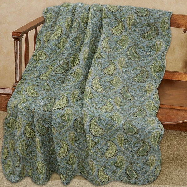 Cozy Line Rosales Paisley Reversible Cotton Throw Blanket. Opens flyout.