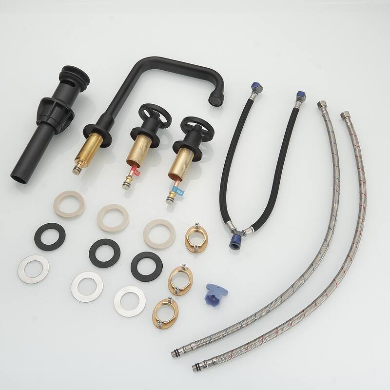 8 Inches Widespread Bathroom Faucet with Drain Kit